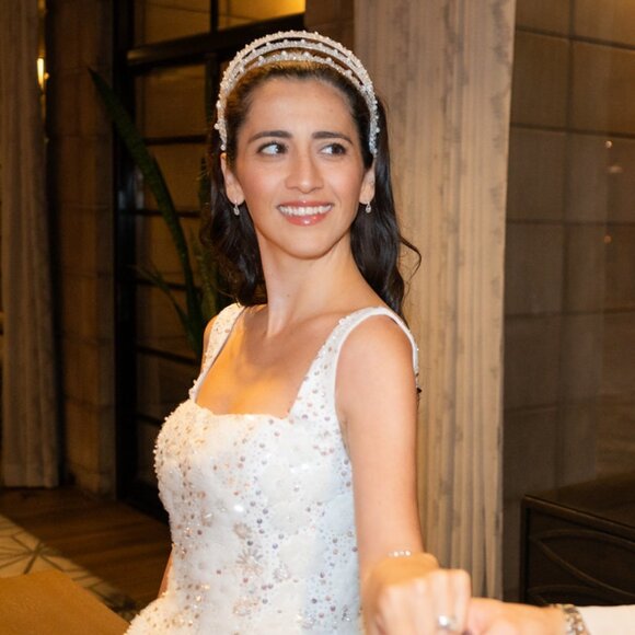 Luxury Turquish Bridal Crown - Silver - Picture 1 of 7